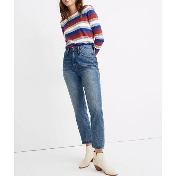 Madewell 26 Jeans The Momjean Downey Wash High Rise Stretch Denim ag375 - Picture 1 of 9